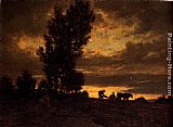 Theodore Rousseau Landscape With A Ploughman painting